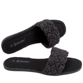 Erika Black women's lace-up slippers