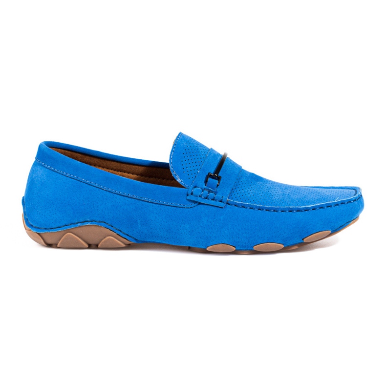 Blue suede men's loafers from Shelovet Blue suede men's loafers from Shelovet