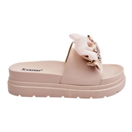PE1 Slippers With Bow And Decorative Teddy Beige Suzy