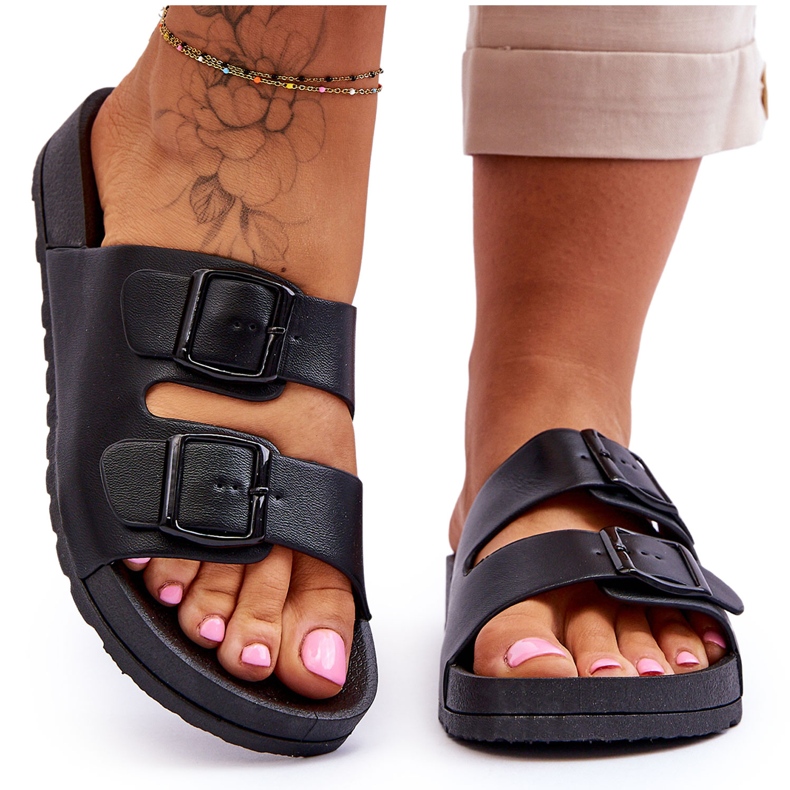 Women's Platform Slippers Black Vertigo