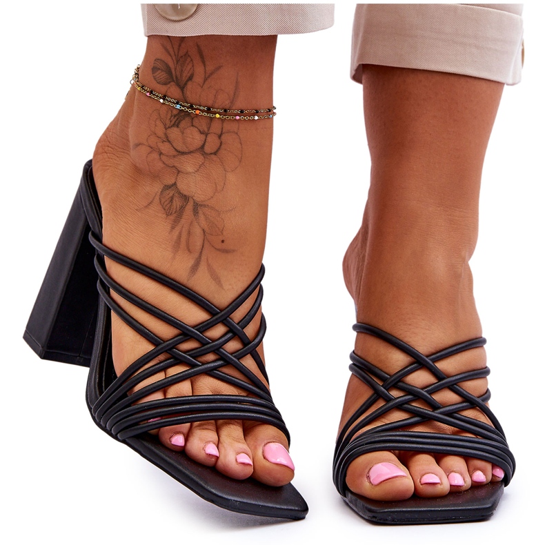 High Heel Sandals With Straps Black Beckie
