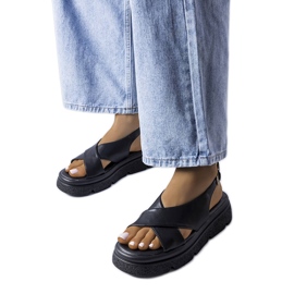 Black platform sandals from Oakway