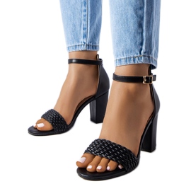 Black braided block sandals from Oliveirinhas