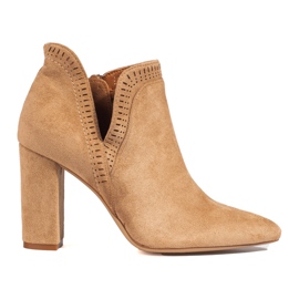 Beige suede heeled boots from Shelovet Beige suede heeled boots from Shelovet