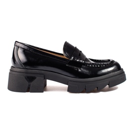 Black classic Shelovet platform moccasins