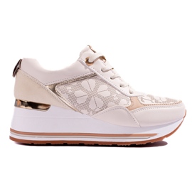 Women's Shelovet beige wedge sneakers