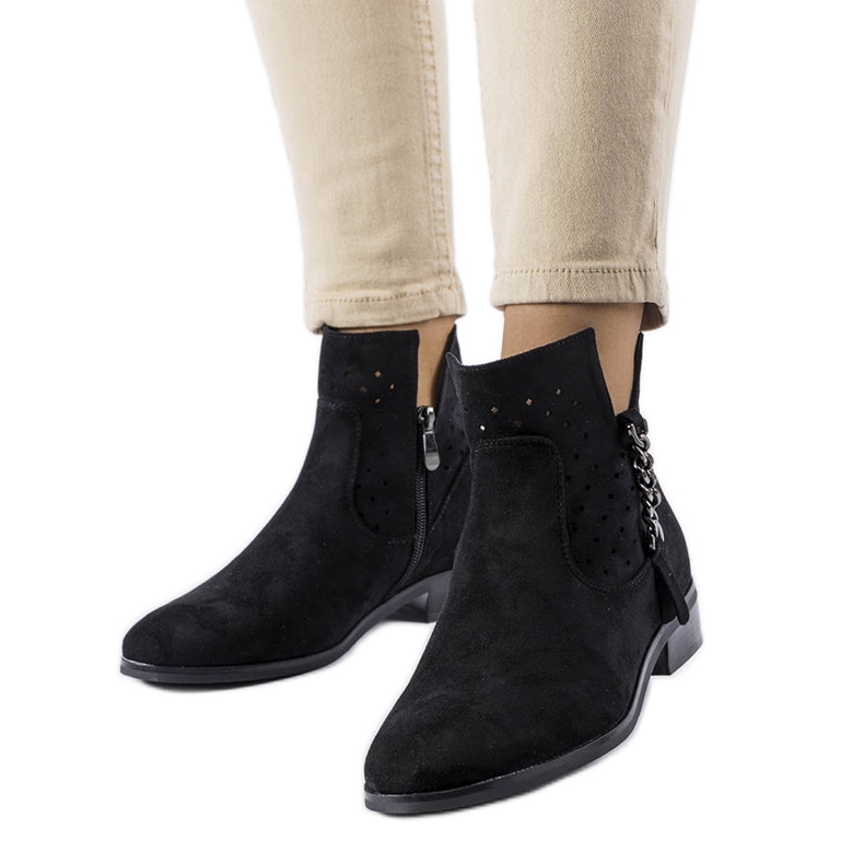 Black boots with openwork inserts from Vinceza