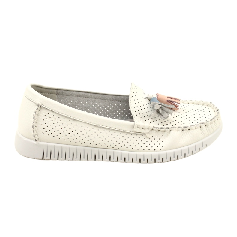 Fashionable Openwork Moccasins With Fringes Evento 23PB08-5372 White