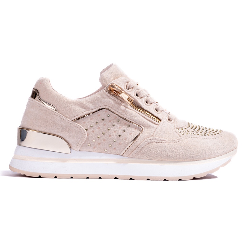 Women's wedge sneakers beige Shelovet Women's wedge sneakers beige Shelovet