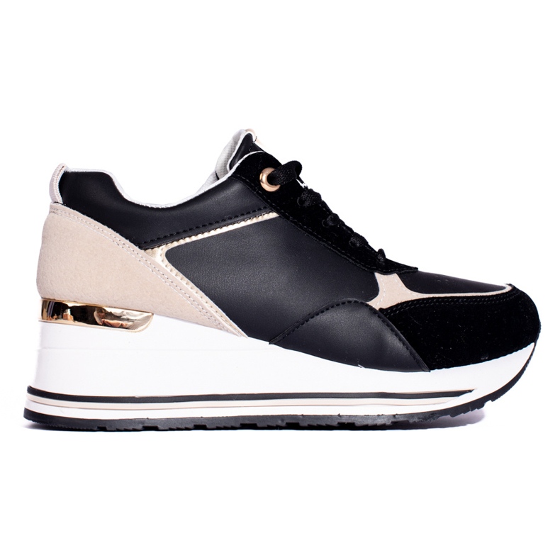 Black wedge sneakers from Shelovet