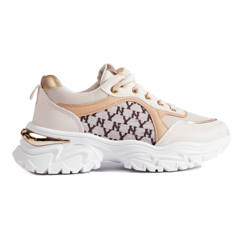 Women's sneakers on a thick sole beige Shelovet