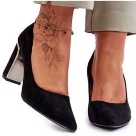 Classic Suede Heel Pumps Black Elizabeth