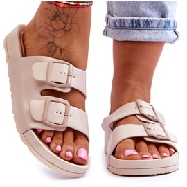 PS1 Women's Vertigo Beige Platform Slippers