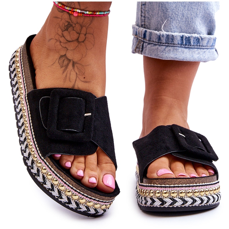 PS1 Women's Sandals On A Decorated Platform Black Joyce