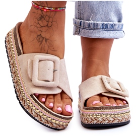 PS1 Women's Sandals On A Decorated Platform Beige Joyce
