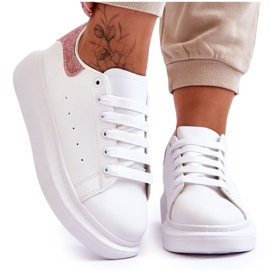 Women's Sport Shoes On Glittery White-Pink Platform Eliso