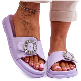 Women's Platform Slippers With Embellishment Purple Beneca