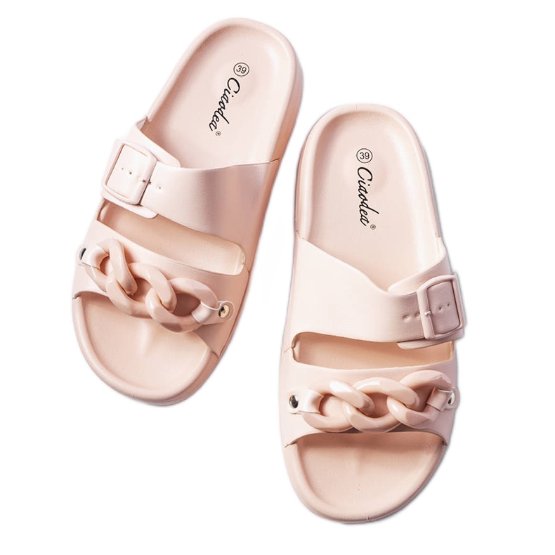 Étoile pink rubber slides