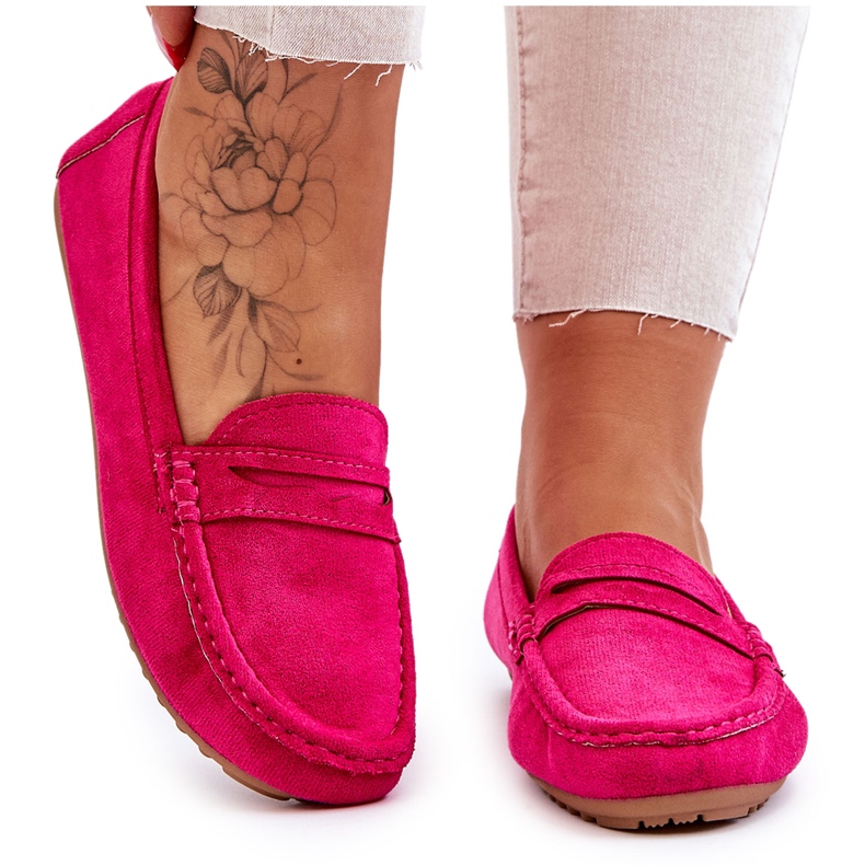 Women's Classic Suede Loafers Fuchsia Ivana pink