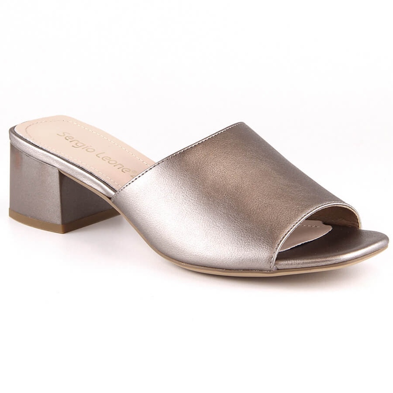 Sergio Leone platinum women's sandals with rubber band KL317 silver