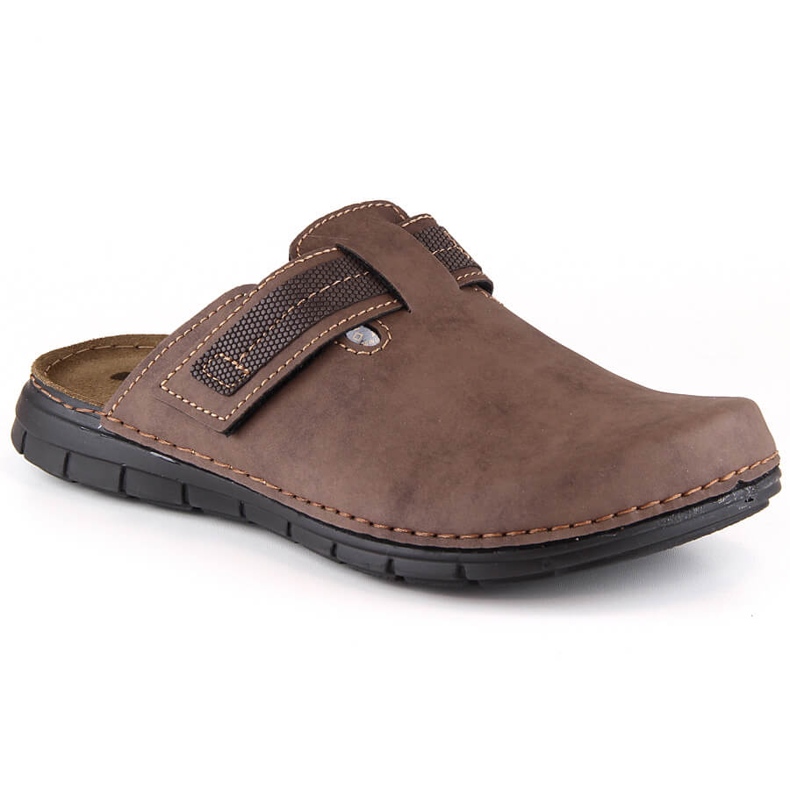Comfortable men's full brown slippers Inblu DT000016-043