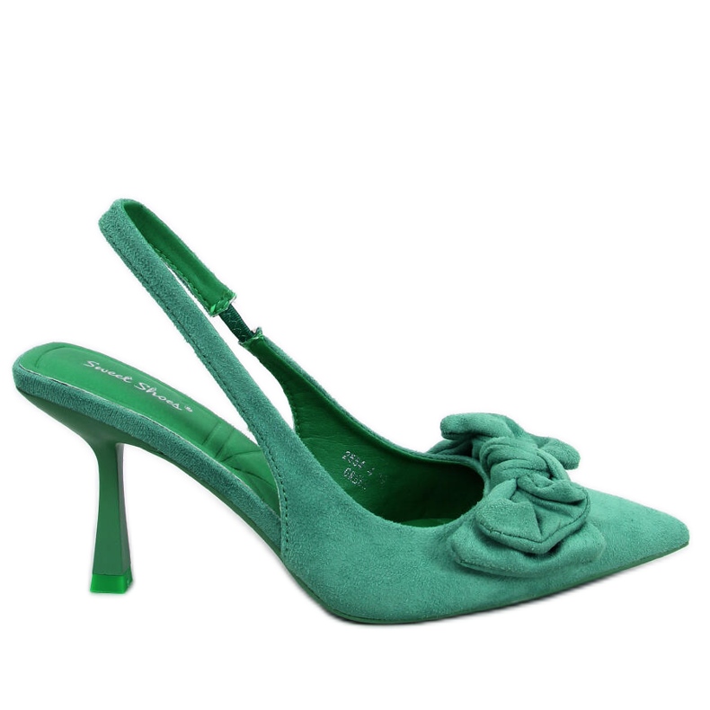 BM Shirley Green Open Heel Pumps