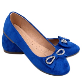 BM Benoit Blue bow suede ballerinas