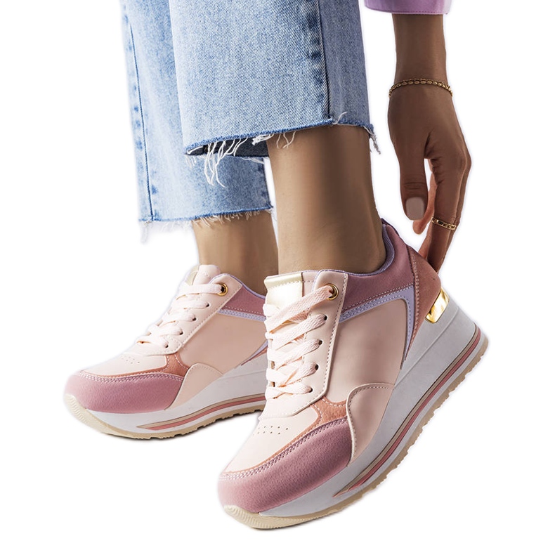 Pink wedge sneakers from Harvé