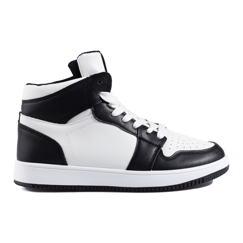 Shelovet black and white high-top sneakers