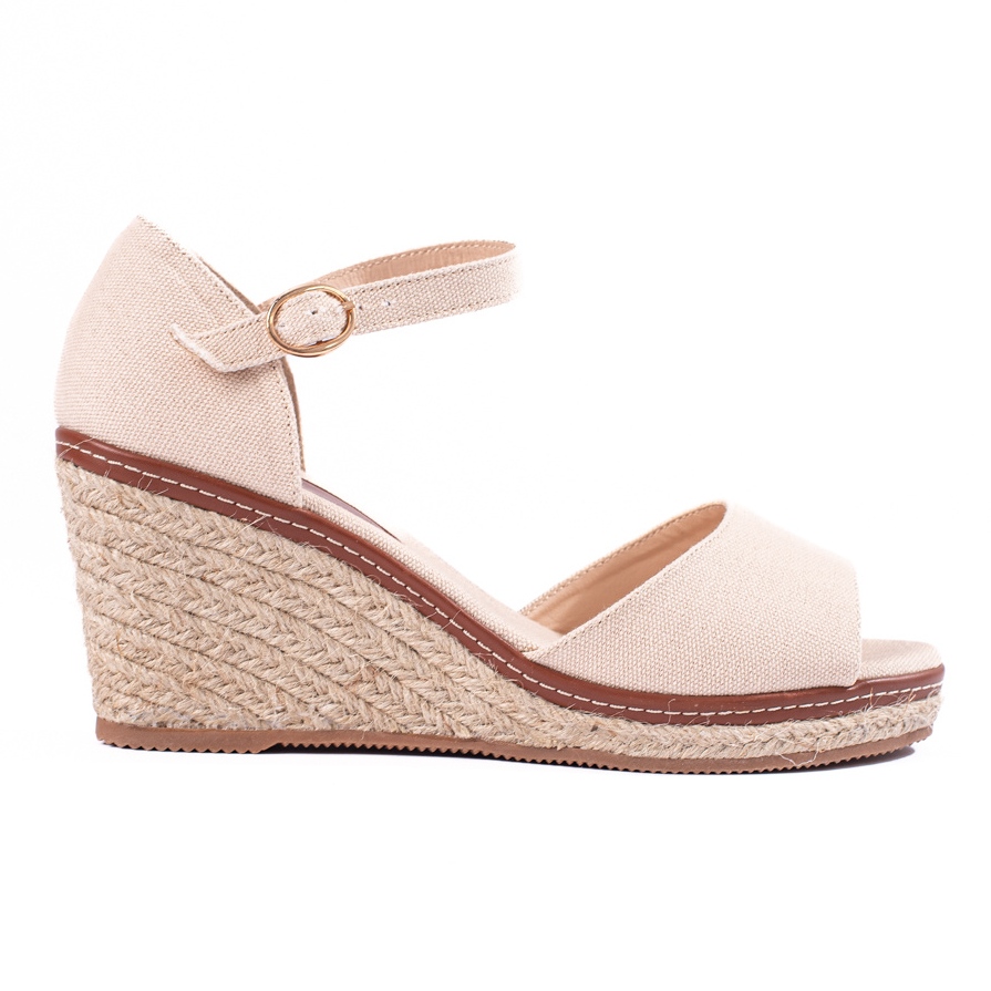 Black comfortable wedge sandals with espadrilles from Shelovet