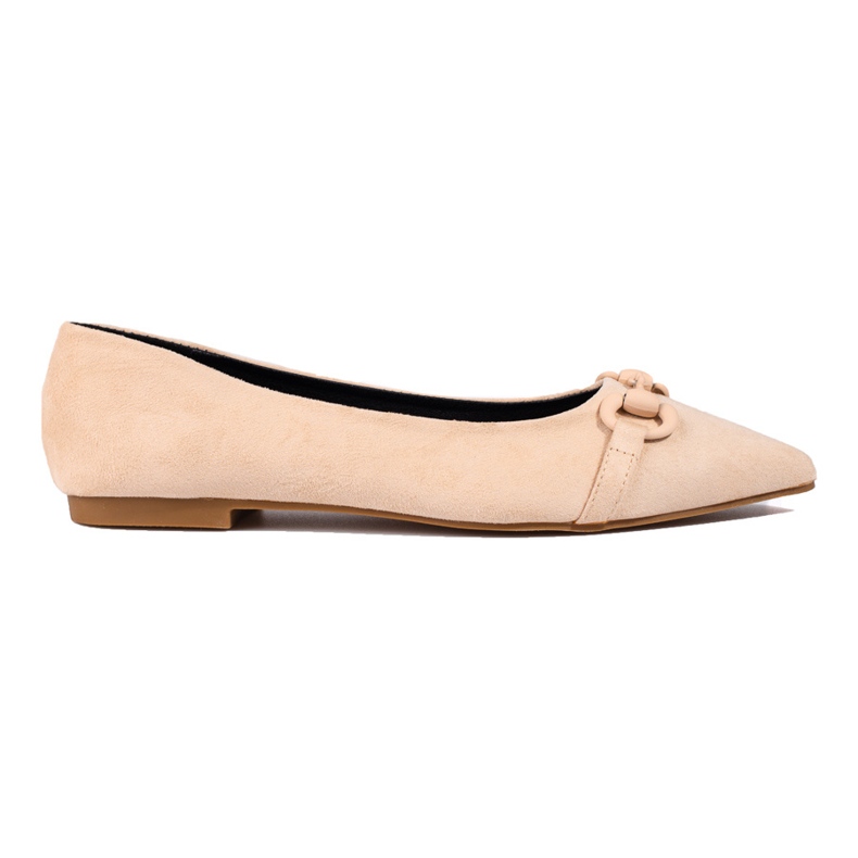 Women's beige suede Shelovet ballerinas