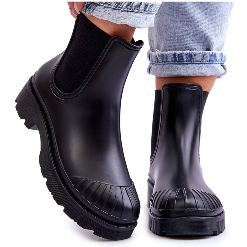 BM Slip-On Rubber Boots Jodhpur Boots Black Carme