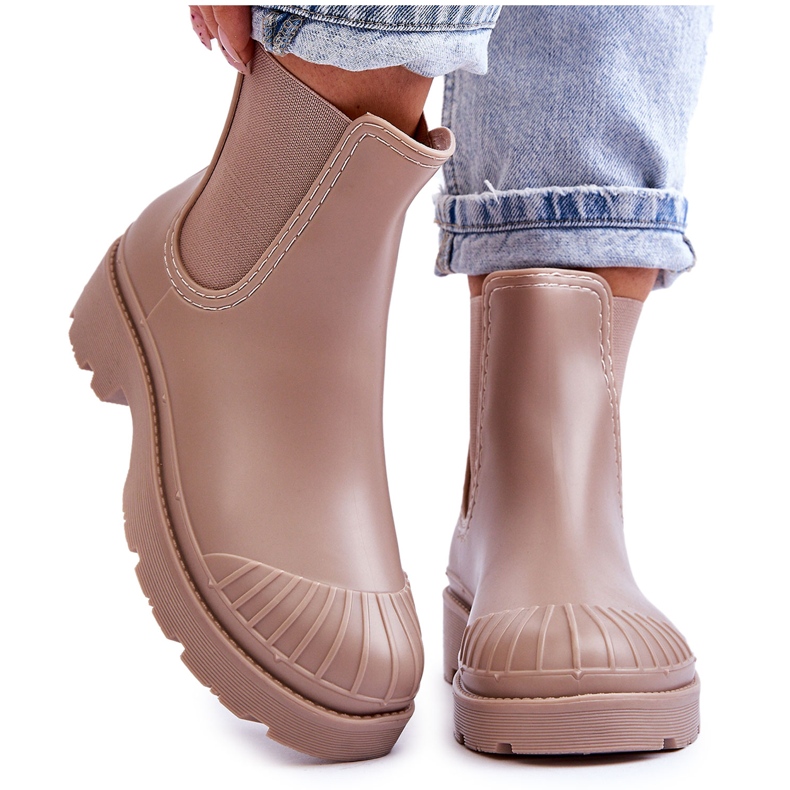 BM Carme Beige Rubber Slip-on Booties