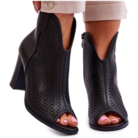 BM Openwork Boots On A Heel Black Florina