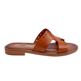 Lemar Women's Sandals With Decorative Cutouts Brown Emily Lemar Women's Sandals With Decorative Cutouts Brown Emily