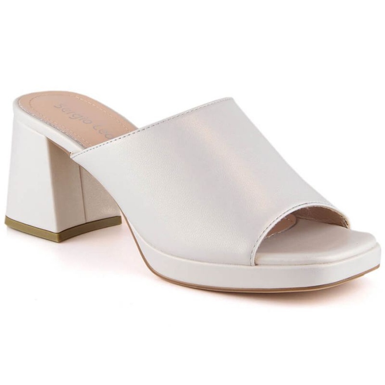 Slippers on the post with an elastic band Sergio Leone W KL322 pearl silver