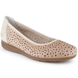 Leather openwork shoes Rieker W L9365-61 beige