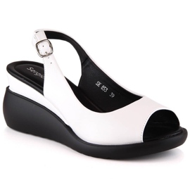 Women's wedge sandals white Sergio Leone SK853