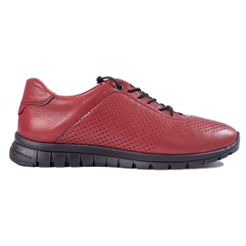 Leather burgundy sports shoes from T.Sokolski red