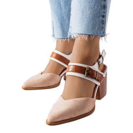 Beige stiletto pumps from Hardouin