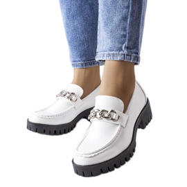 White loafers with tractor soles from Faiz