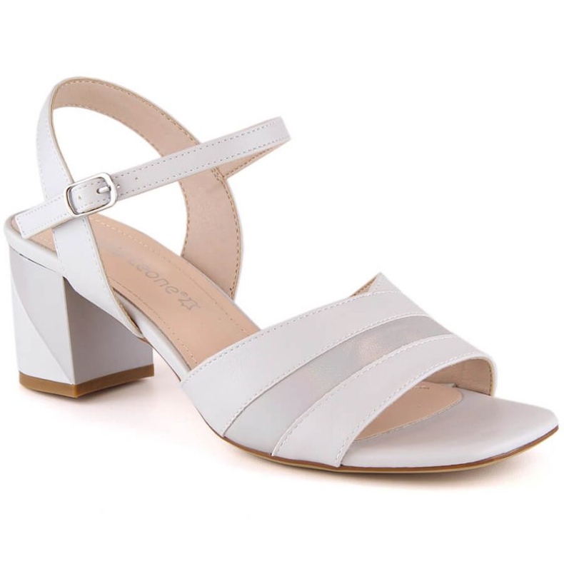 Elegant sandals on the post Sergio Leone W SK897 gray grey