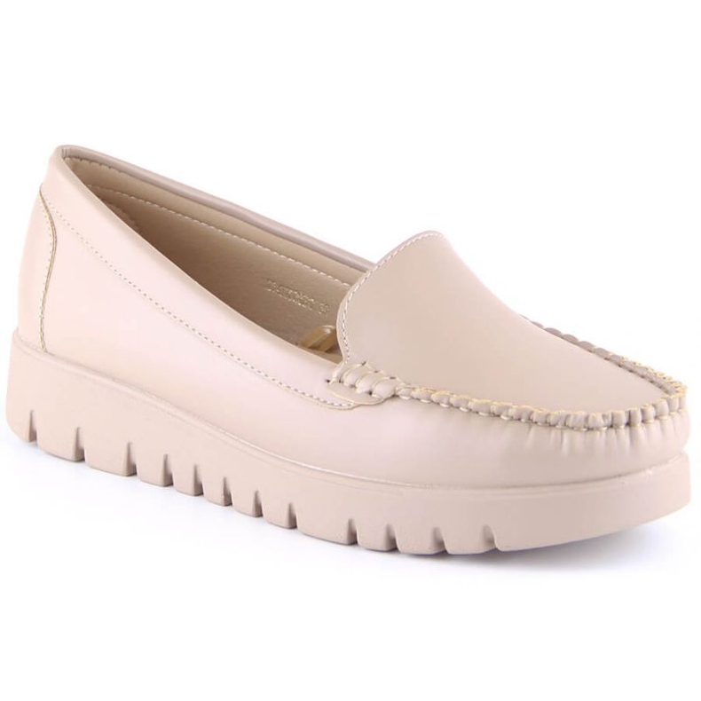 Moccasin loafers on the platform Potocki W YQ21020 beige