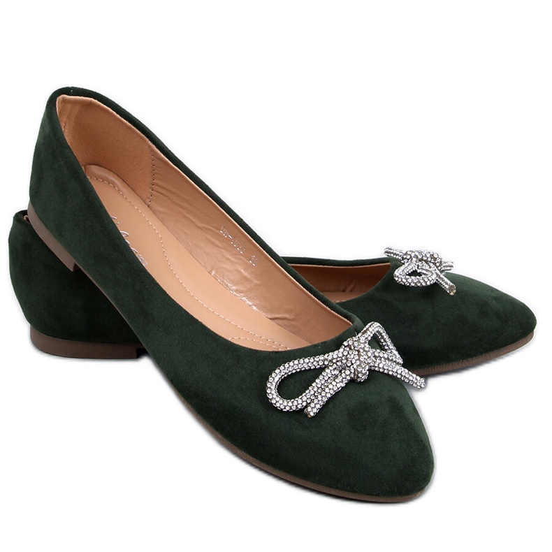 Batten Green Almond Toe Ballerinas