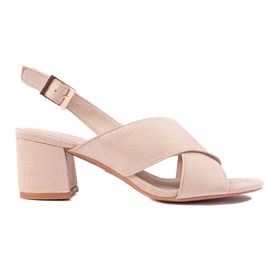 Beige suede high heel sandals from Shelovet Beige suede high heel sandals from Shelovet