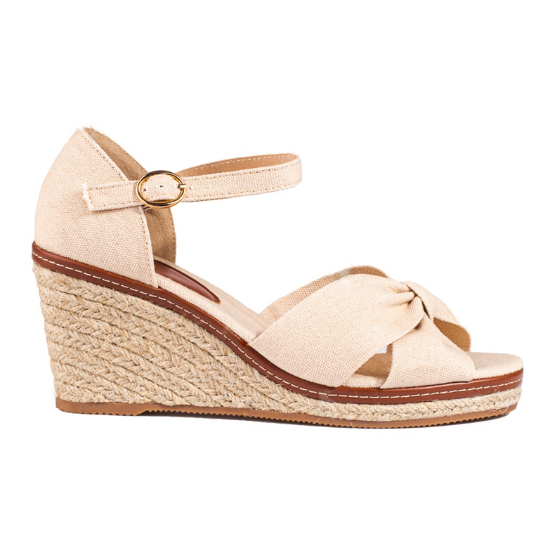 Beige wedge espadrille sandals from Shelovet