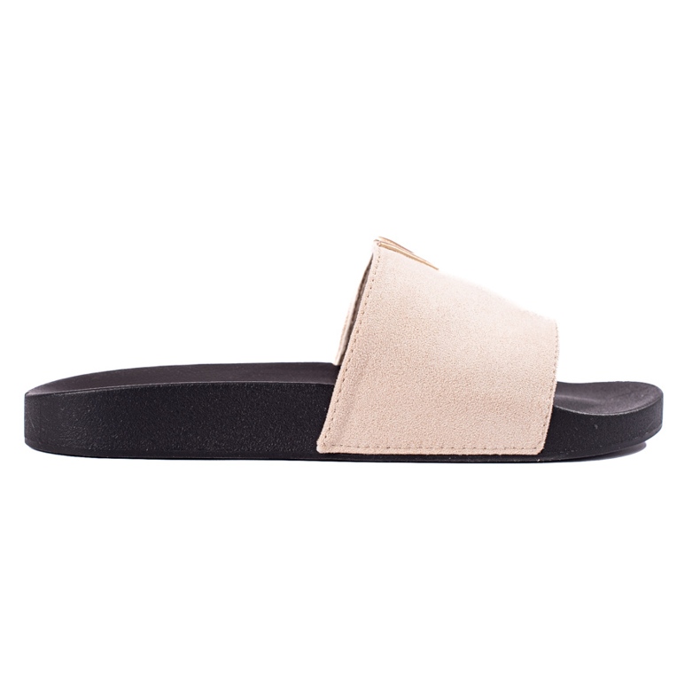 Women's beige suede slippers from Shelovet