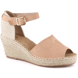 Women's espadrilles eVento 4576 wedge sandals beige
