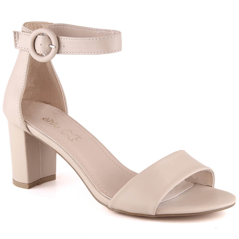 Women's beige sandals on the post eVento 1617
