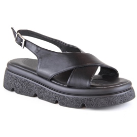 Women's black platform sandals Jezzi 5473